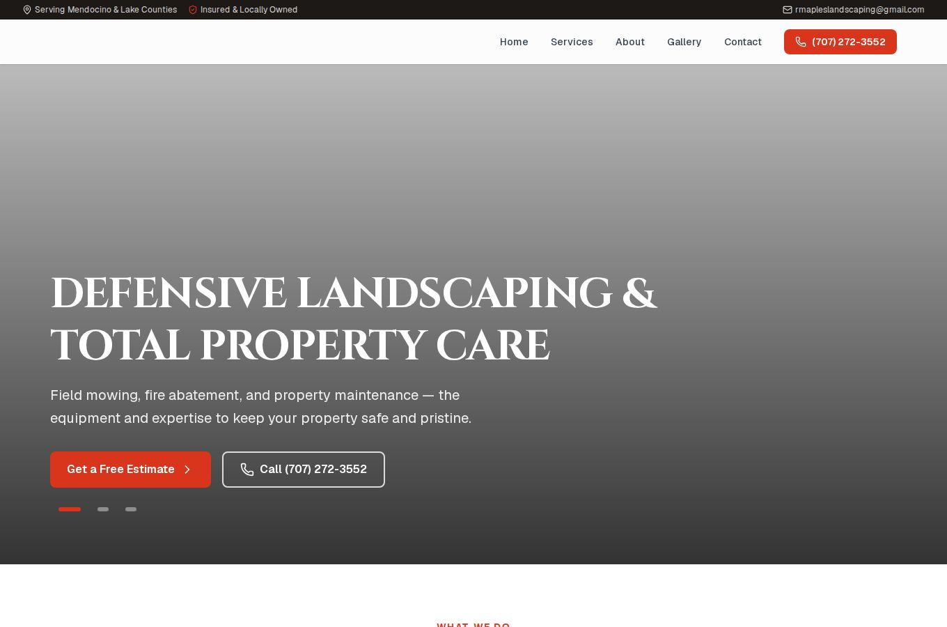 Website snapshot for Maples Landscaping