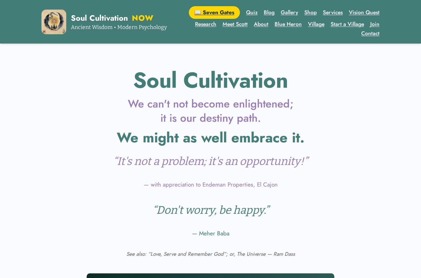 Website snapshot for Soul Cultivation Now