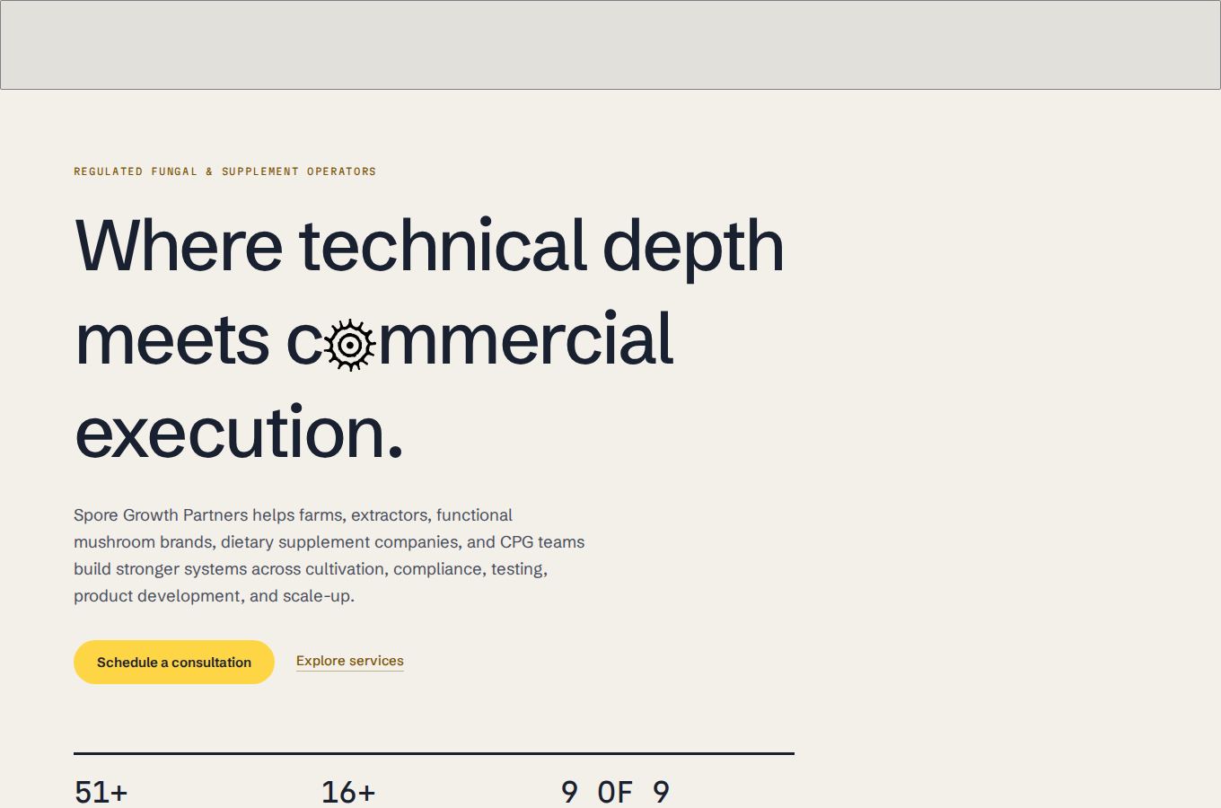 Website snapshot for Spore Growth Partners